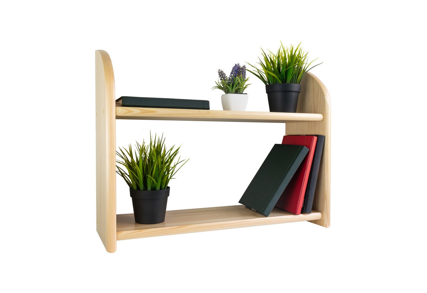 Prima-Online Wandregal Wandregal Hängeregal Bücherregal 2 Etage Kiefer Regal 60, 90 cm