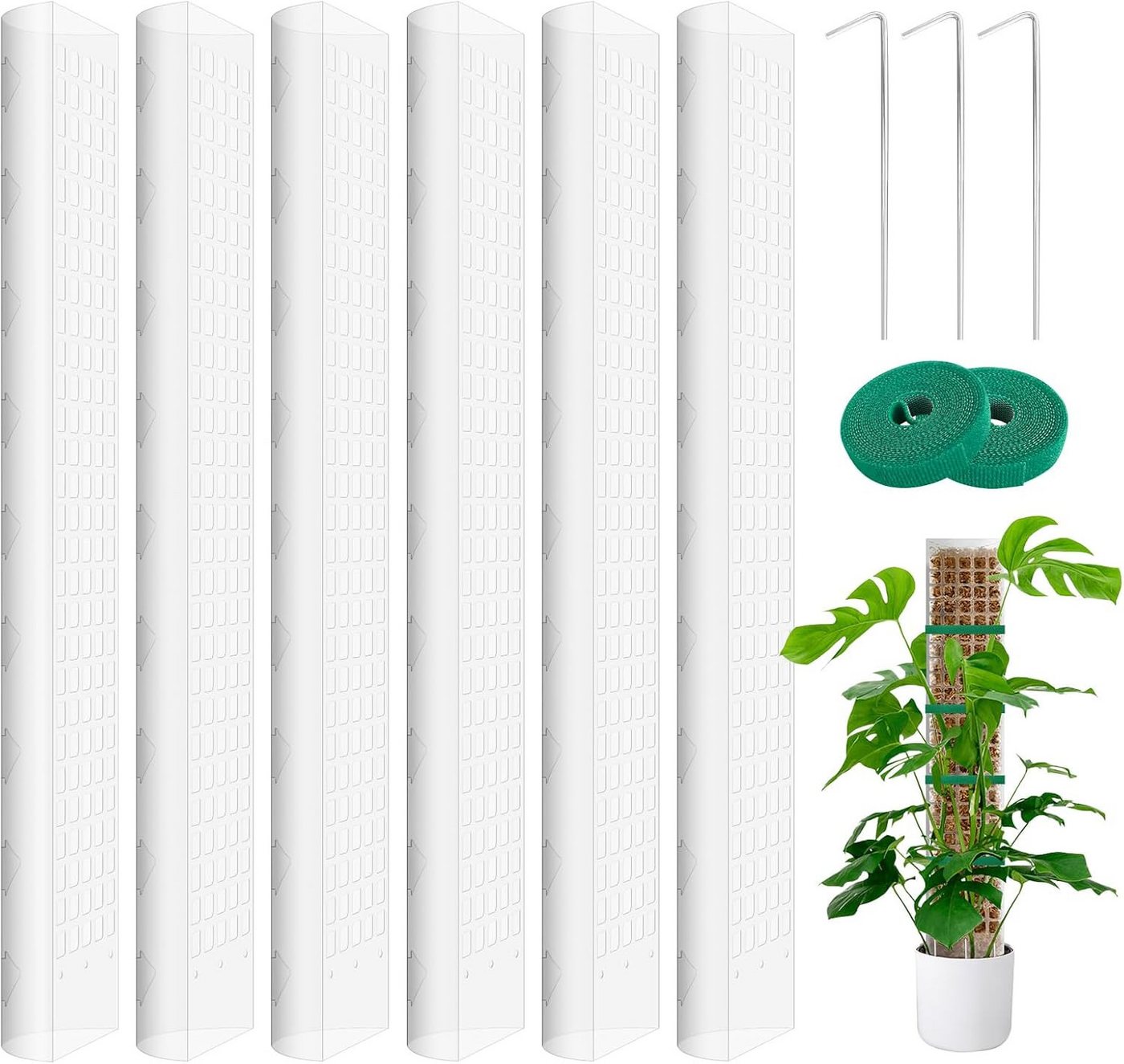 Kaket Rankhilfe Moosstab Rankhilfe für Monstera Stapelbare Transparent Rankhilfe, 6 St.