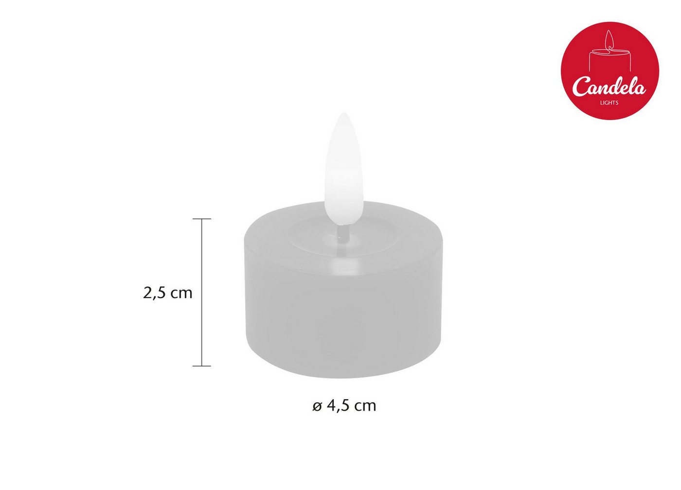 LC Home LED-Kerze Candela Lights LED Kerzen 6er Set ?4,5cm schwarz glatt smooth Bild 5