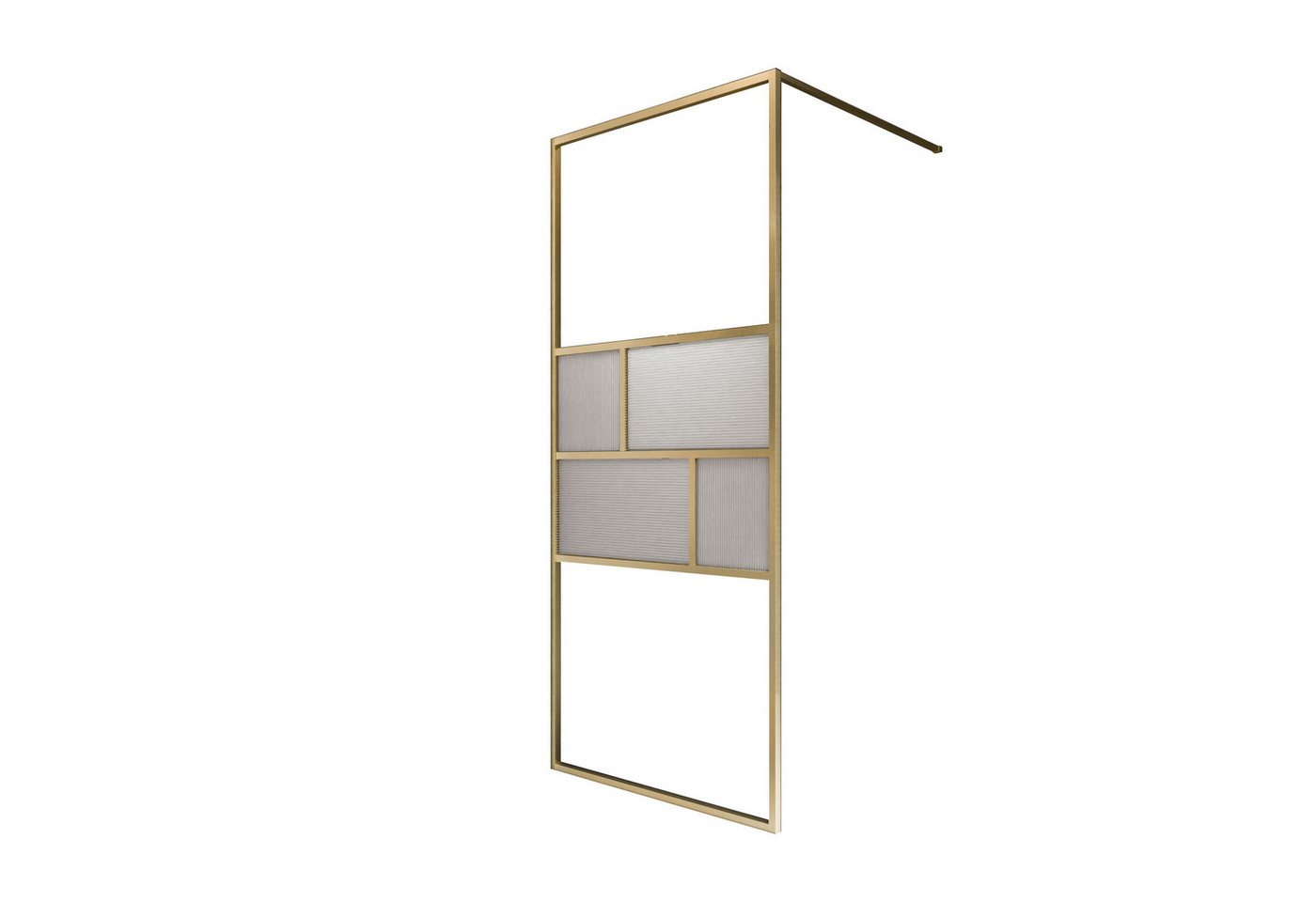 Schulte Duschwand Alexa Style Walk In 90-140x200 cm, Sicherheitsglas, (1 tlg), mit Riffelstruktur vollgerahmt Goldoptik Bild 5