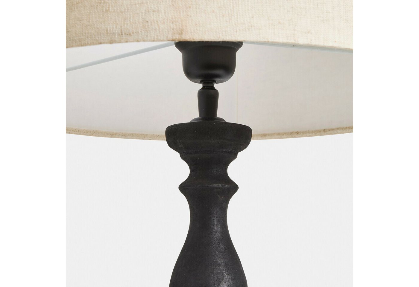 Mirabeau Tischleuchte Tischlampe Freydaal antikschwarz/beige