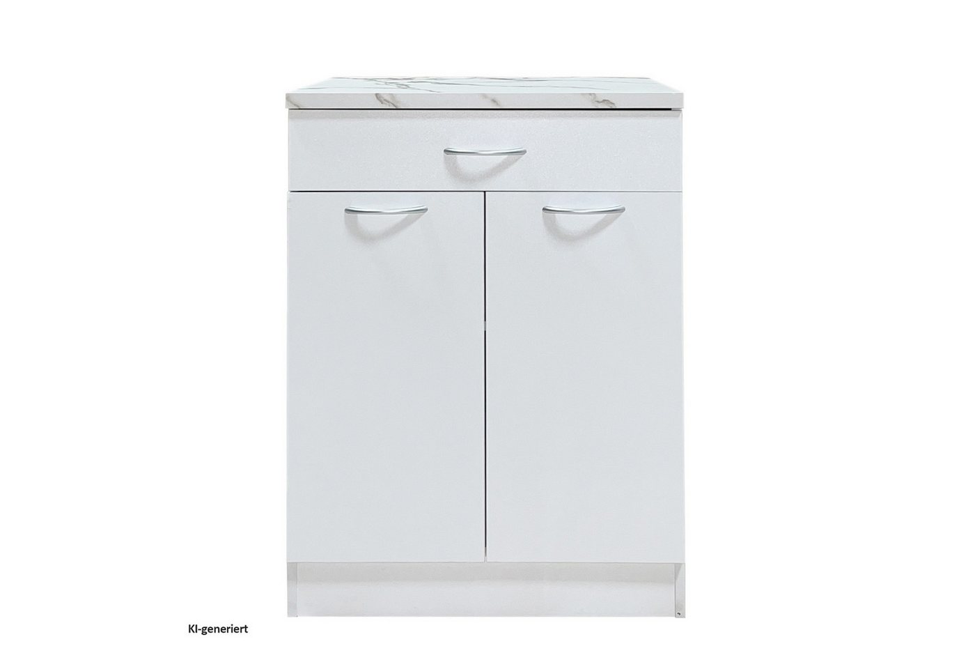 HTI-Living Unterschrank Küchenunterschrank Jenna Weiß 60 cm mit Schublade (1 Stück, 1-St., 1 Küchenunterschrank) Modular erweiterbar, modernes Design, Arbeitsplatte Marmoroptik Bild 3
