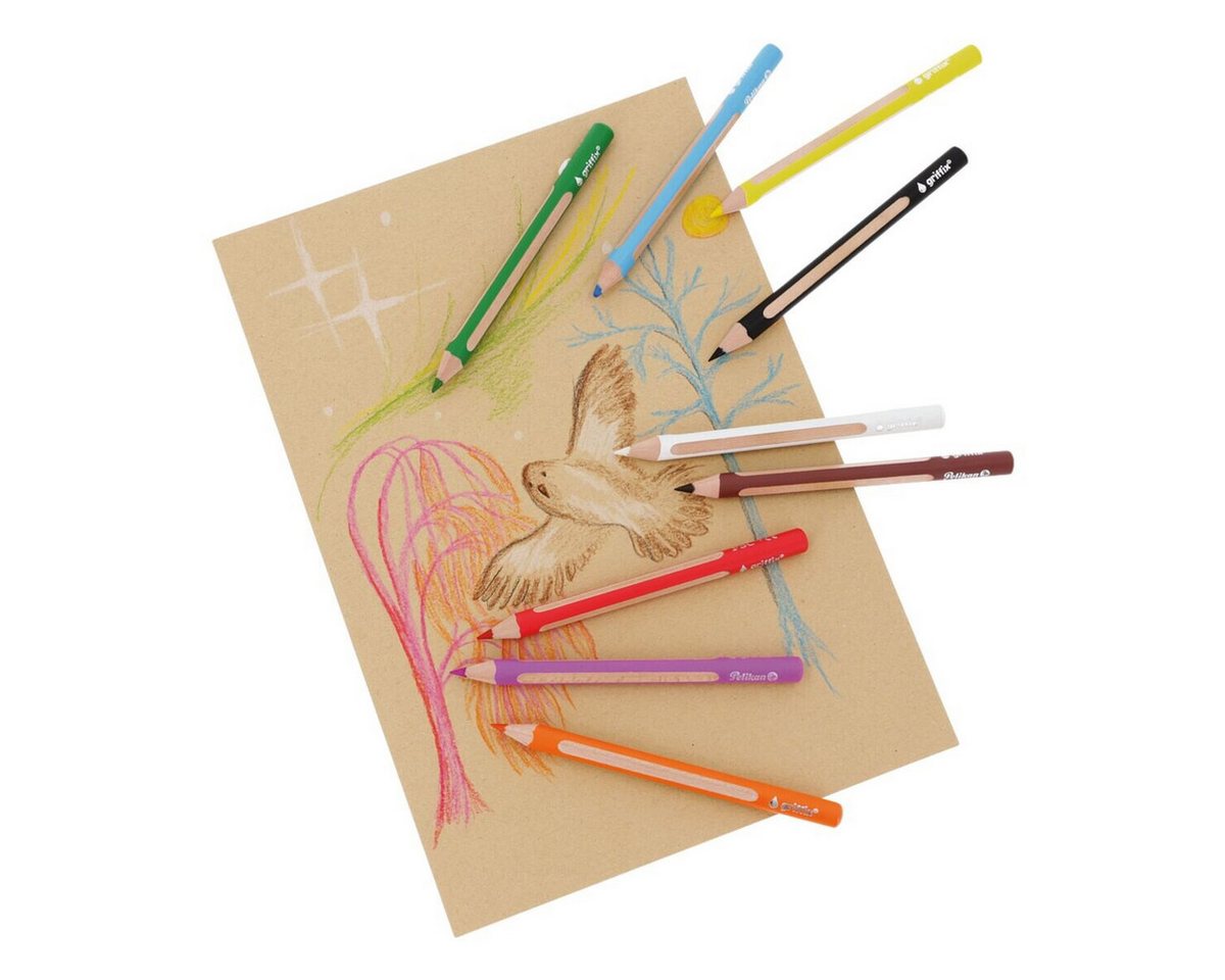 Pelikan Buntstift griffix®, (12-tlg), 12 Farben, wasservermalbar