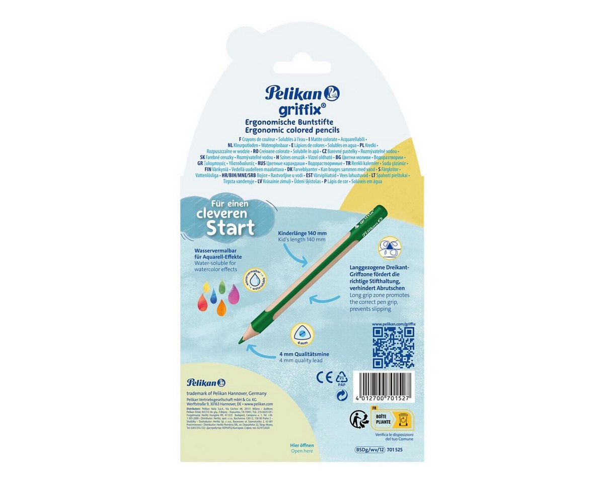 Pelikan Buntstift griffix®, (12-tlg), 12 Farben, wasservermalbar Bild 3
