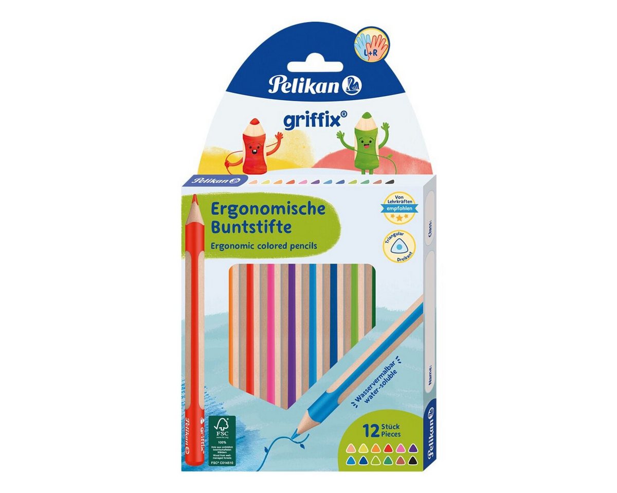Pelikan Buntstift griffix®, (12-tlg), 12 Farben, wasservermalbar Bild 4