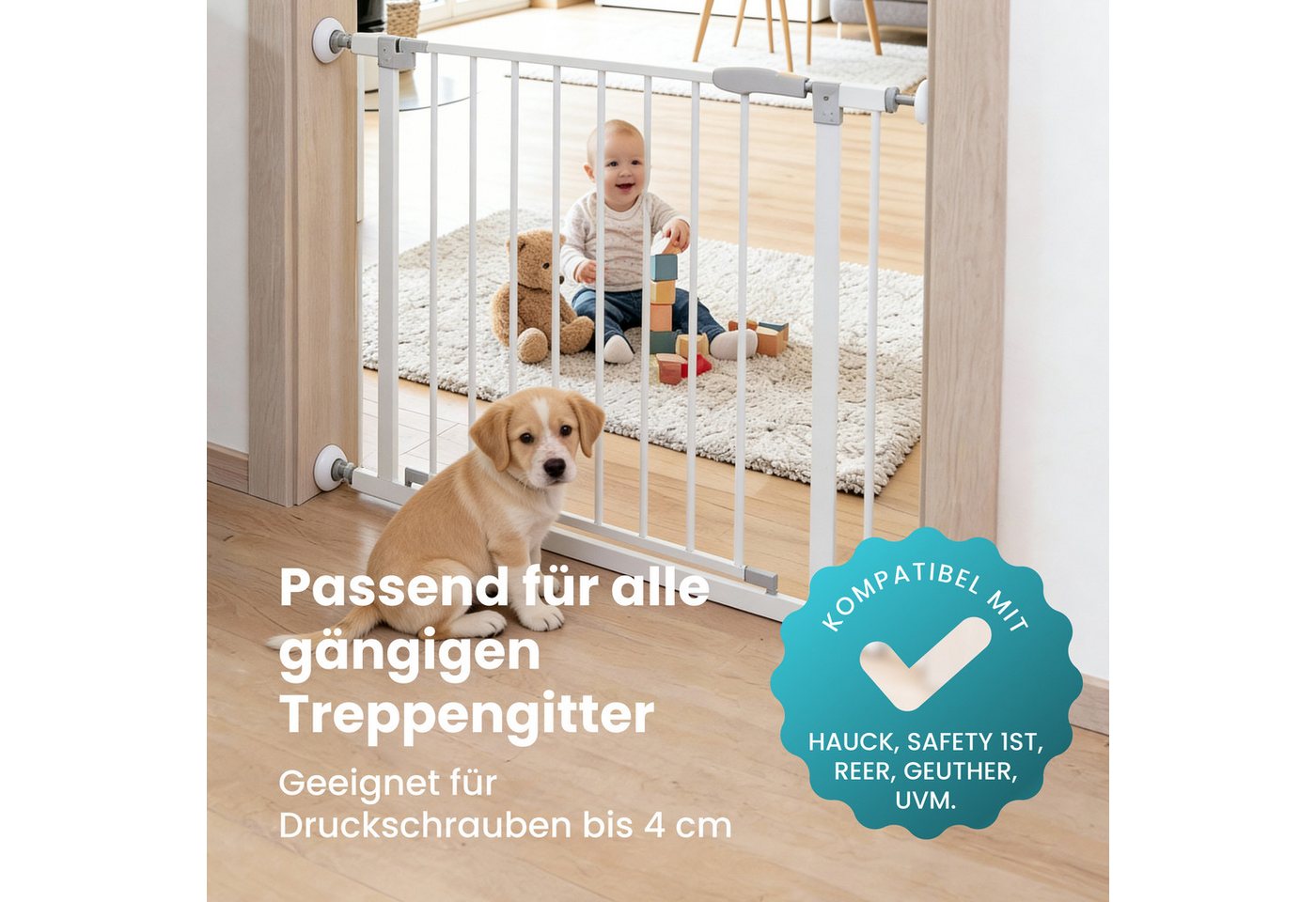 MOVOJA Treppenschutzgitter 4 Wandprotektoren für Treppengitter, Elefantenfüße & Wandschutz Pads (Set, 4 St., 4pcs), rutschfest, ohne bohren Bild 3