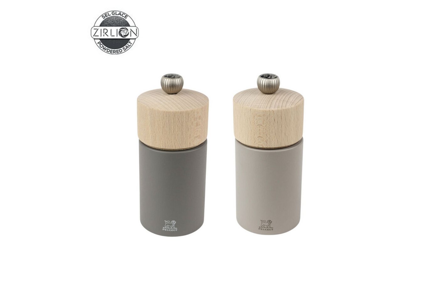 PEUGEOT Salz-/Pfeffermühle BOREAL 12cm Grau Buchenholz Stahl Zirkonia Mahlwerk