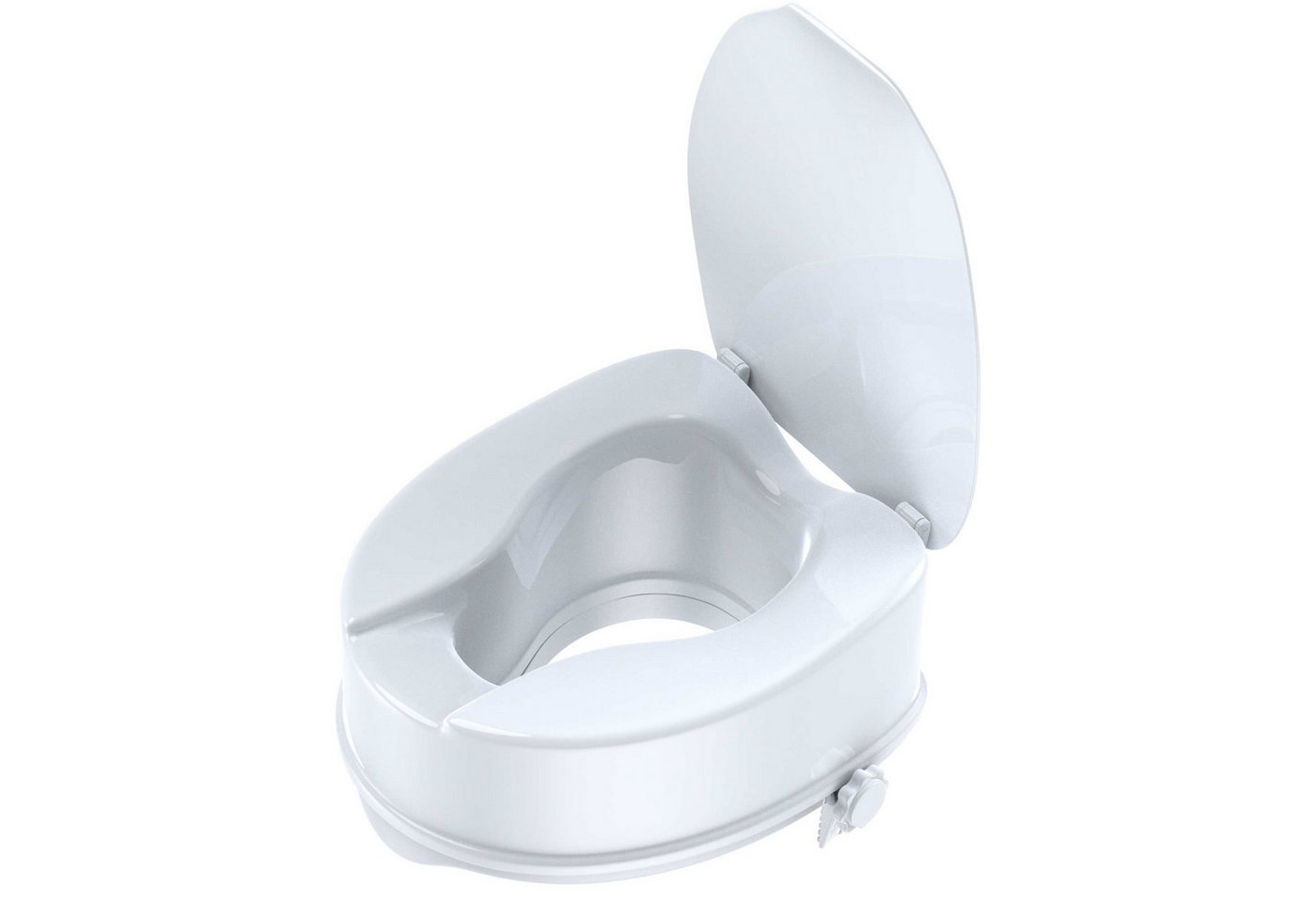 BBWL Toiletten-Stuhl Toilettensitzerhöhung 12/15 cm höhenwahl WC-Sitzerhöhung bis 180 kg, mit rutschfester Befestigung, ergonomischem Sitz & Hygieneöffnung Bild 3