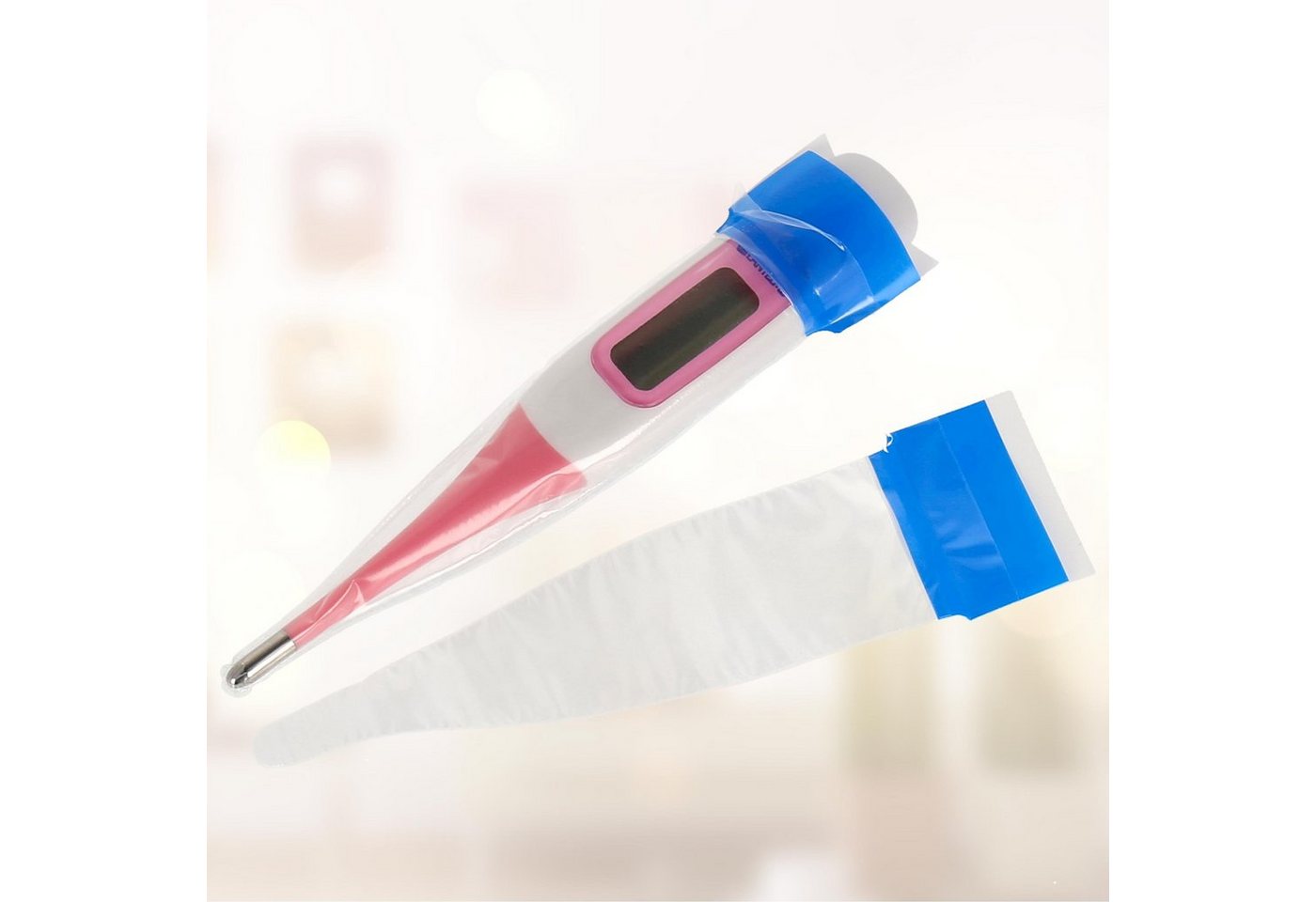 Lantelme Fieberthermometer Hygienehüllen ohne Gleitmittel für Analog Digital Fieber Thermometer, 100-tlg., ohne Gleitmittel, Hergestellt in Schweden, Stück Wählbar