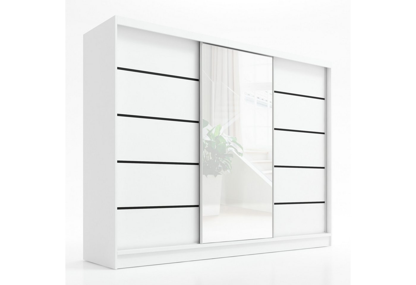 A&J MöbelLand GmbH Schiebetürenschrank AURELIA 2 Moderner 3-türiger Kleiderschrank mit Spiegel (TOP ANGEBOT! Geräumiger Schrank mit einer Breite von 200 cm ideal zur Aufbewahrung von Kleidung und Accessoires. Wählen Sie das ideale Modell für Ihr Schlafzimmer!, TOP PRODUKT) Breite: 200 cm, Höhe: 215 cm, Tiefe: 60 cm Bild 3