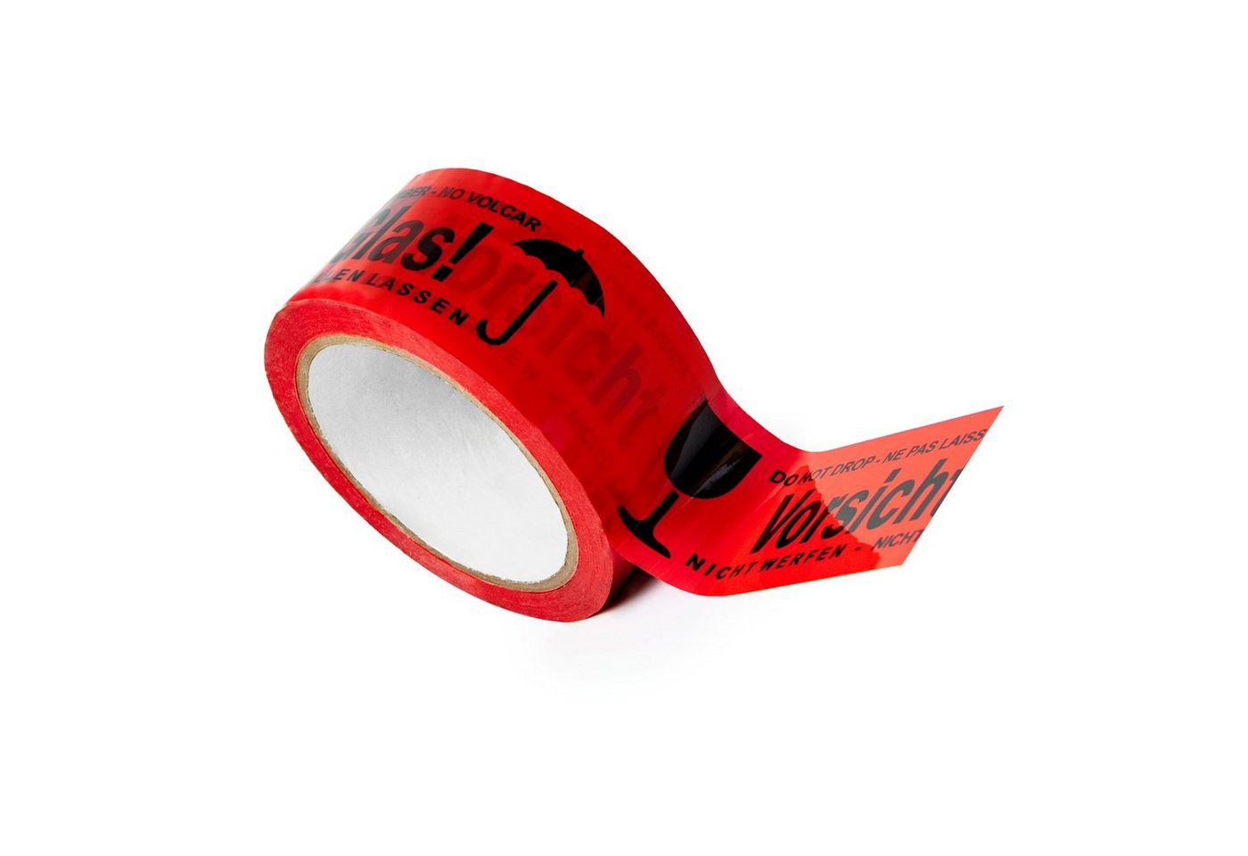 ARLI Klebeband 4x Klebeband " Vorsicht Glas " Packband rot Paketband (4er, 4-St., Set) PP 48 mm x 66 m Paket Band Bild 4