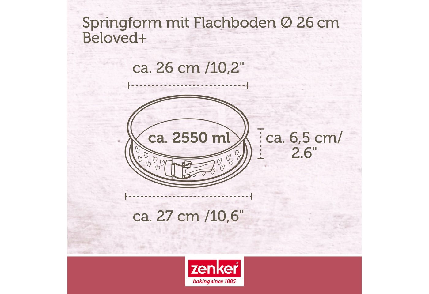 Zenker Springform mit Flachboden, Backform, Kuchenform, Herz-Design Bild 5
