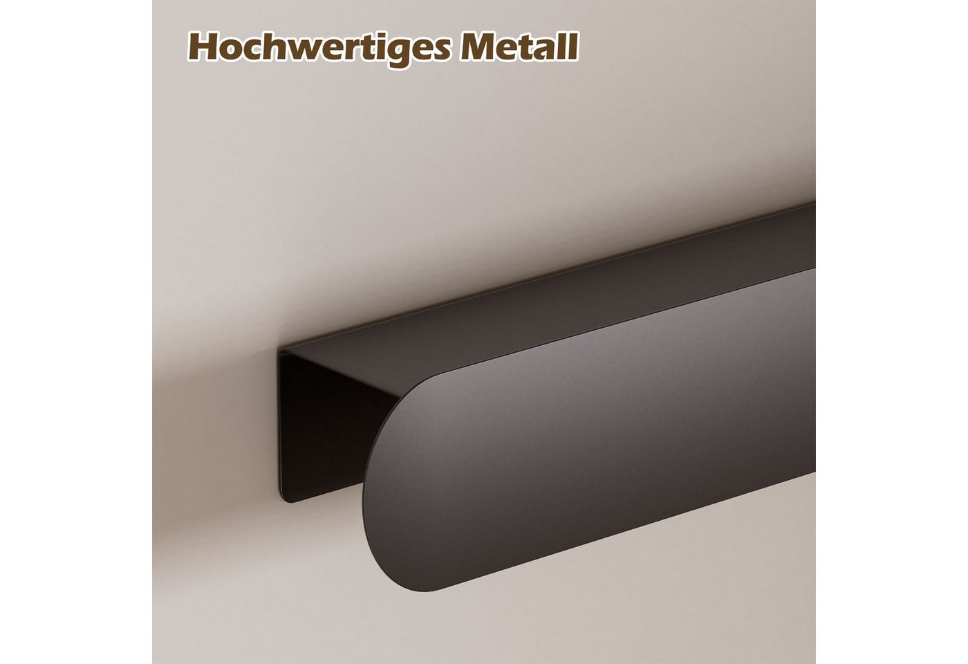 Yorbay Wandgarderobe mit Ablagebrett, Garderobenleiste aus Metall, verdeckte Garderobenhaken Bild 5