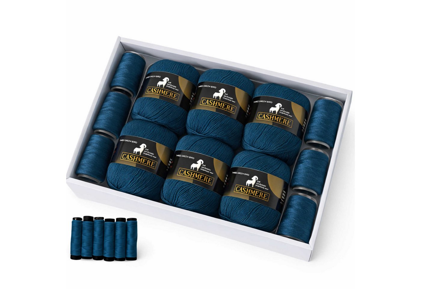 Nomiro 100% Kaschmirgarn 6x50g 300g weich warm für Stricken Häkeln Häkelwolle Bild 3