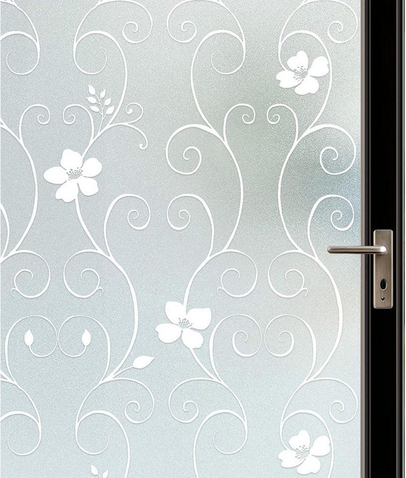 FELIXLEO Fensterfolie Fensterfolie Sichtschutzfolie Milchglasfolie Blume 90x200 cm Bild 5