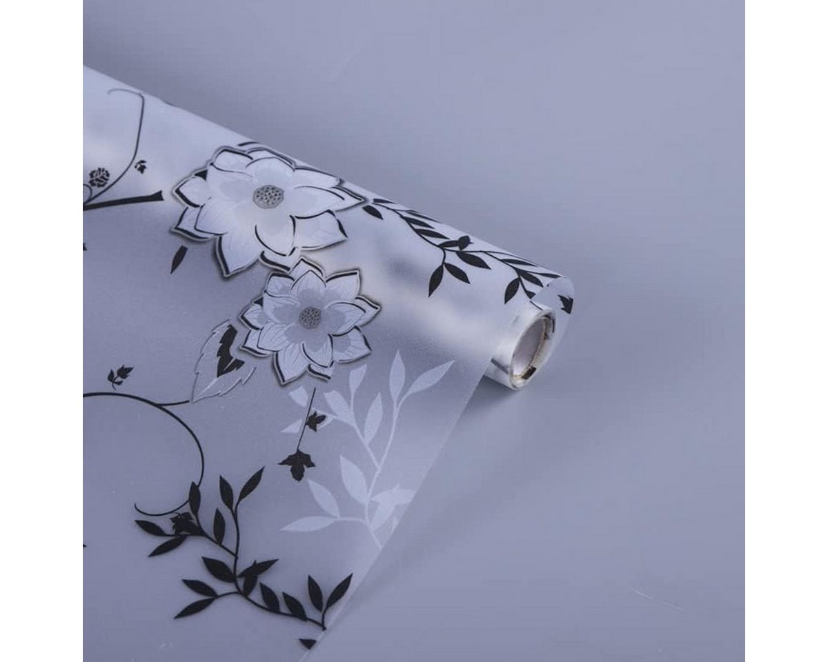 FELIXLEO Fensterfolie Fensterfolie Blickdicht Selbsthaftend Motiv Blume Deko 90x200cm Bild 3