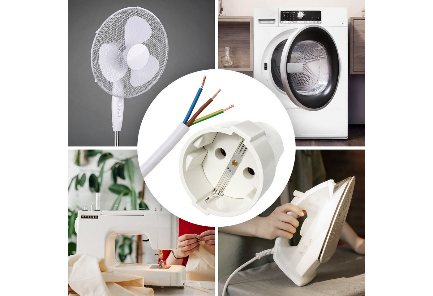 greate. Steckdose 6x Schutzkontakt Kupplung, Schutzkontaktkupplung, IP20 Schuko Kupplung, 1-St. Bild 2