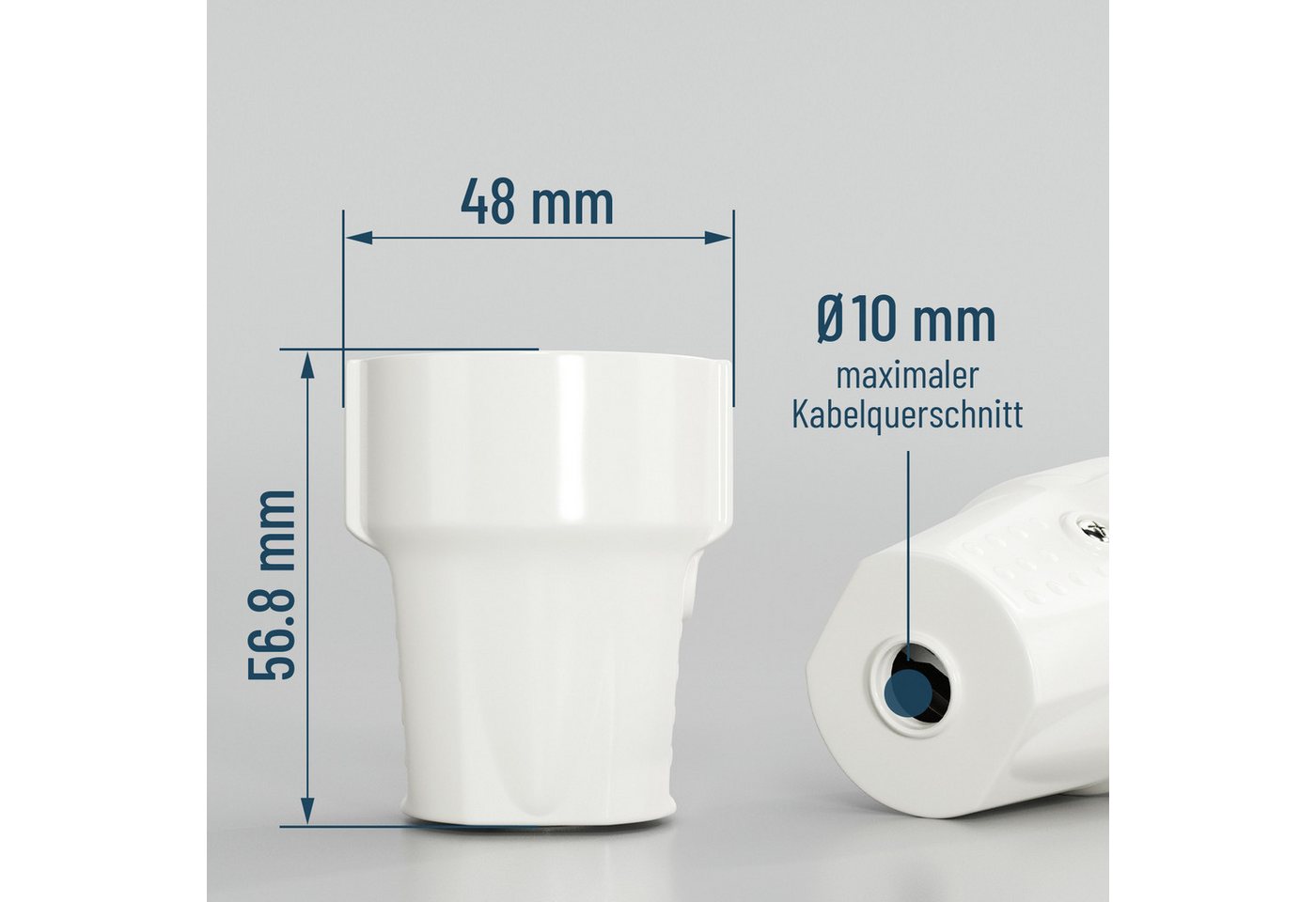 greate. Steckdose 6x Schutzkontakt Kupplung, Schutzkontaktkupplung, IP20 Schuko Kupplung, 1-St. Bild 4
