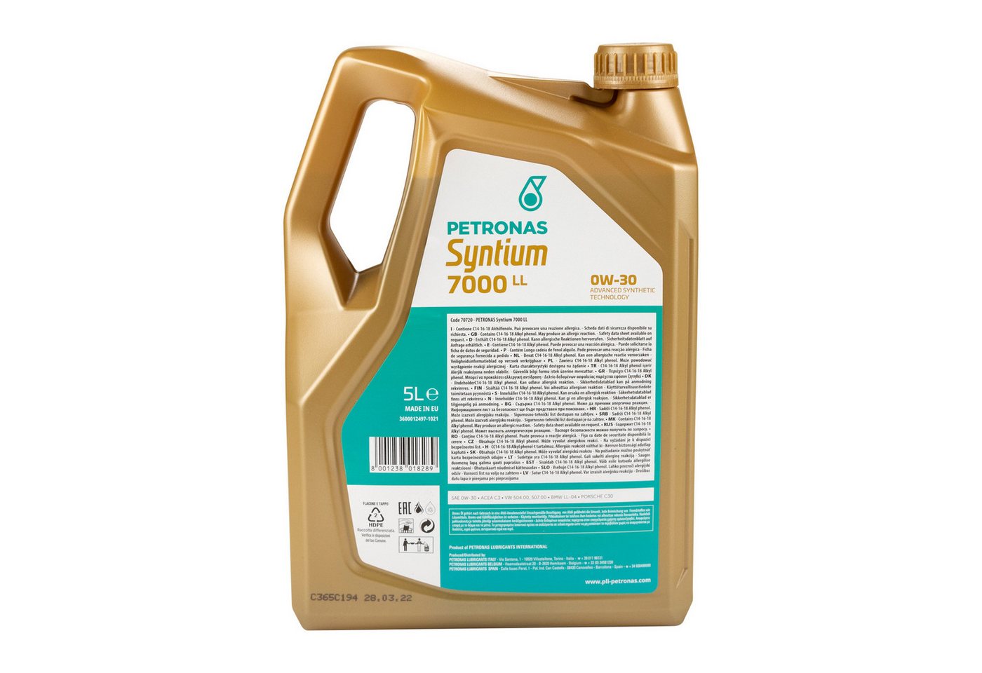 Petronas Motoröl Syntium Petronas 7000 LL 0W-30 70720M12EU 5 Liter Bild 2
