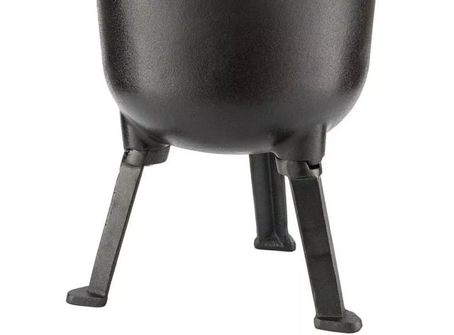 King Hoff Kochtopf Gusseisen Camping-Kochtopf 8L, Lagerfeuer-Topf emailliert Beine 15kg, 8L gusseiserner Lagerfeuertopf mit Beinen weißer Emaille-Beschichtung