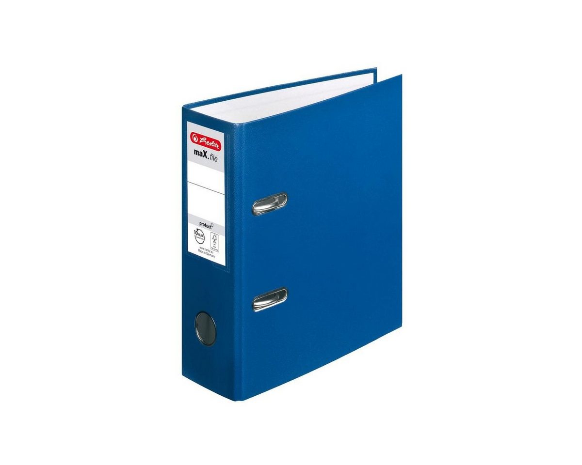Herlitz Aktenordner Herlitz Ordner + 50 Prospekthüllen / DIN A5 / 80mm breit / Farbe: blau
