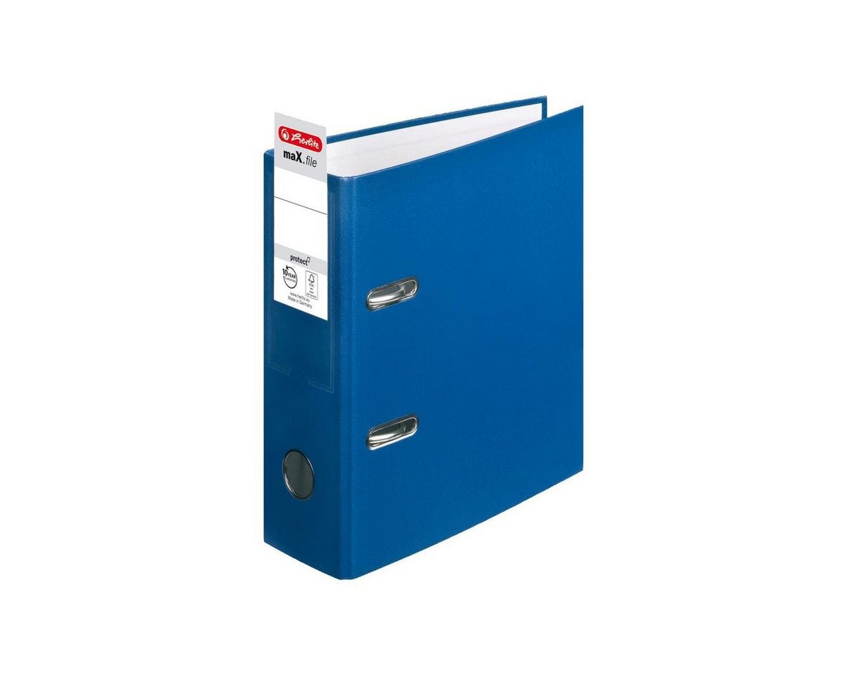 Herlitz Aktenordner Herlitz Ordner + 50 Prospekthüllen / DIN A5 / 80mm breit / Farbe: blau Bild 3