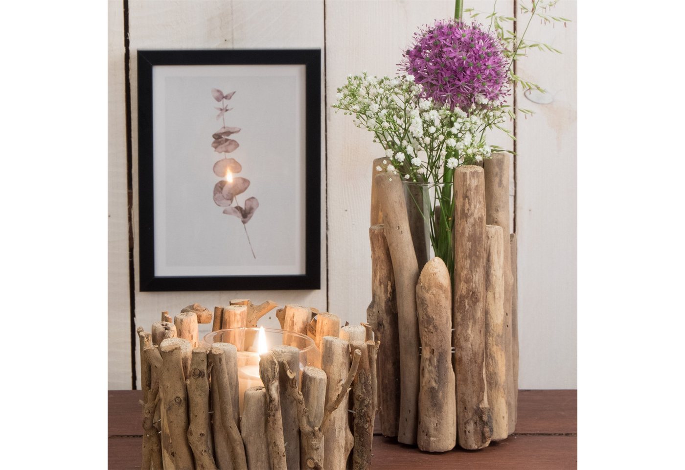 DESIGN DELIGHTS Wasserhyazinthenvase TISCH BLUMENVASE "MIRA", Treibholz Vase, Tisch Deko Bild 5