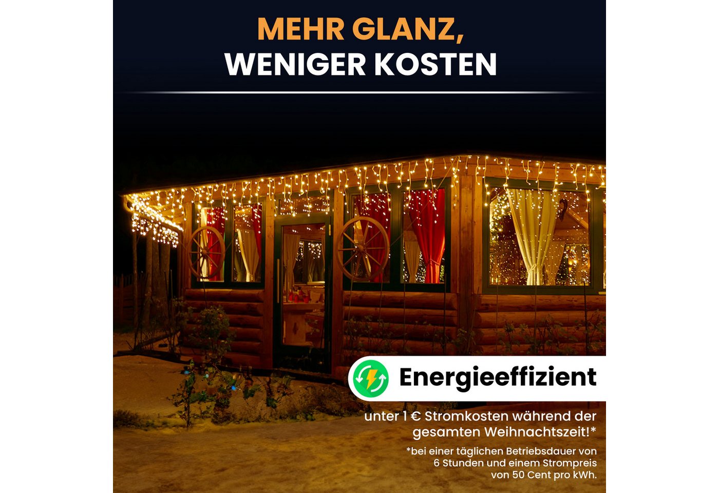 Gartenpirat LED-Lichterkette Eisregen mit Flashing-Effekt Weihnachtsdeko für außen mit Timer Bild 4