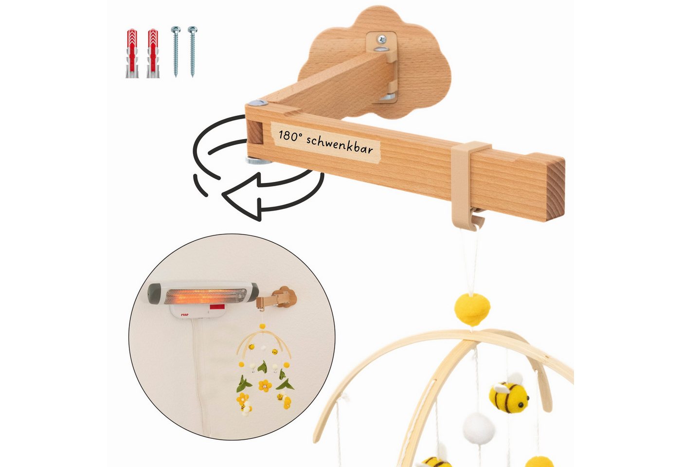 Astrein Wandhalter ASTREIN®, Mobile Halterung für die Wand, Schwenkbarer Halter Bild 3