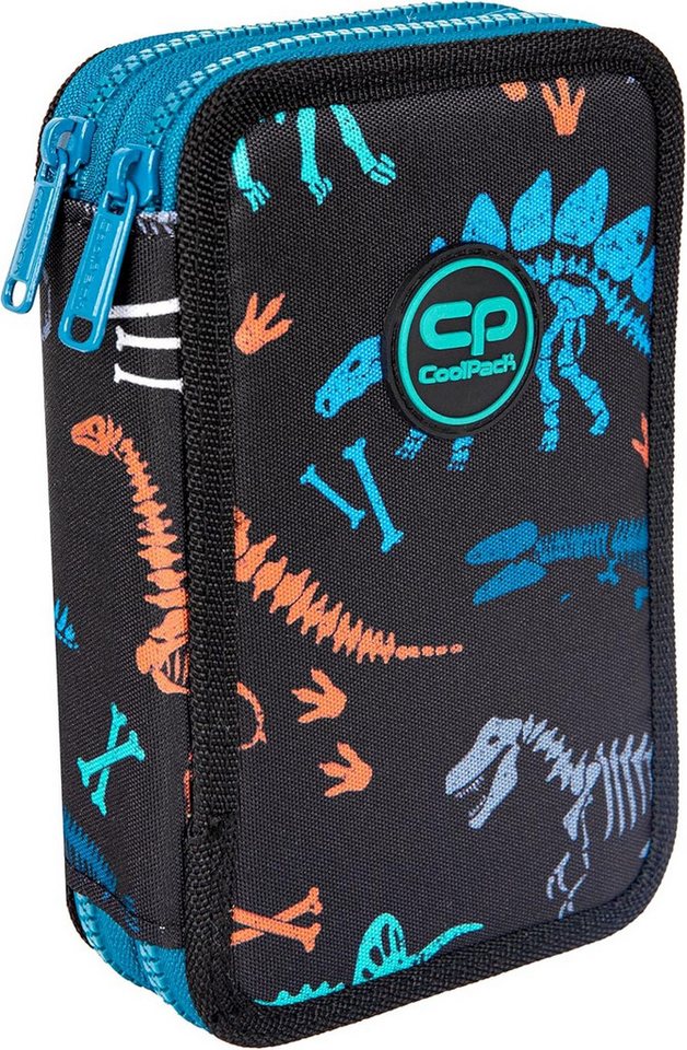 GOLDKIDS Federmäppchen 2-fache Federtasche Federmappe Fossil 35-teilig, (gefüllte Schüleretui Stifte und, 1-tlg., Pinsel Fanartikel inkl. Aufgabenheft), Federbox Etui Stiftetasche Schlamper-Etui Schul-Etui
