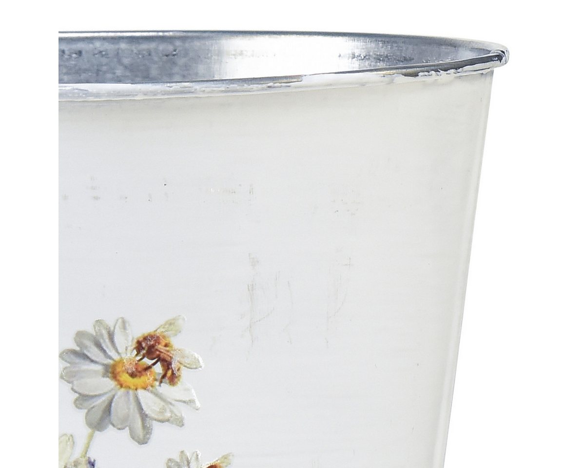 Florists Products Übertopf Blumentopf Metall mit Blumenmotiv für Tischdeko und