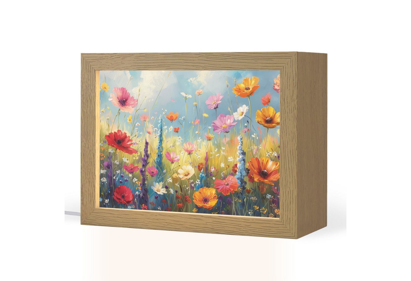 OnlyWow Tischleuchte Blumen - Natur - Botanik - Kunst, Dimmbar, Farbwechsel, LED, Warmweiß, Kaltweiß, Neutralweiß Einstellbar, Tischlampe, Schreibtischlampe, Desk, Dimmbar, mit Kabel, LED Bild 5