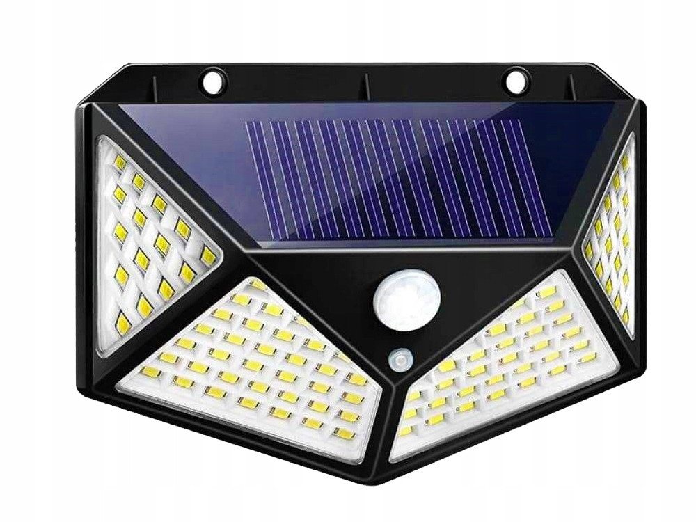 VERK GROUP LED Solarleuchte 100 LED Solarleuchte Bewegungsmelder Außen Solarstrahler 600lm, LED fest integriert, 100 LEDs, Bewegungs- & Dämmerungssensor Bild 4