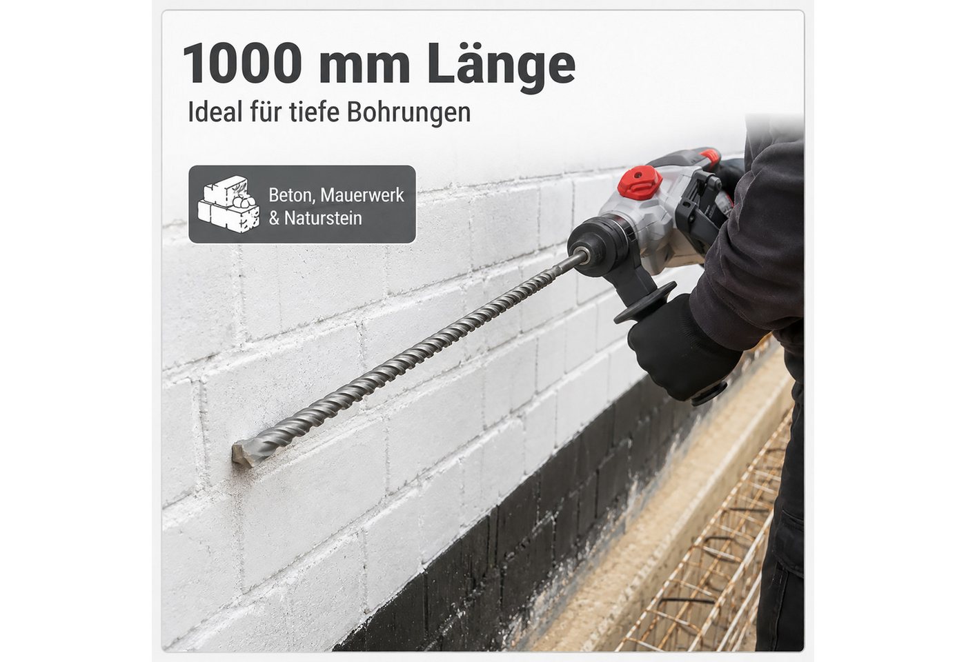 ECI Tools Steinbohrer SDS-Plus Bohrer 1000 mm lang Ø 8–30 mm