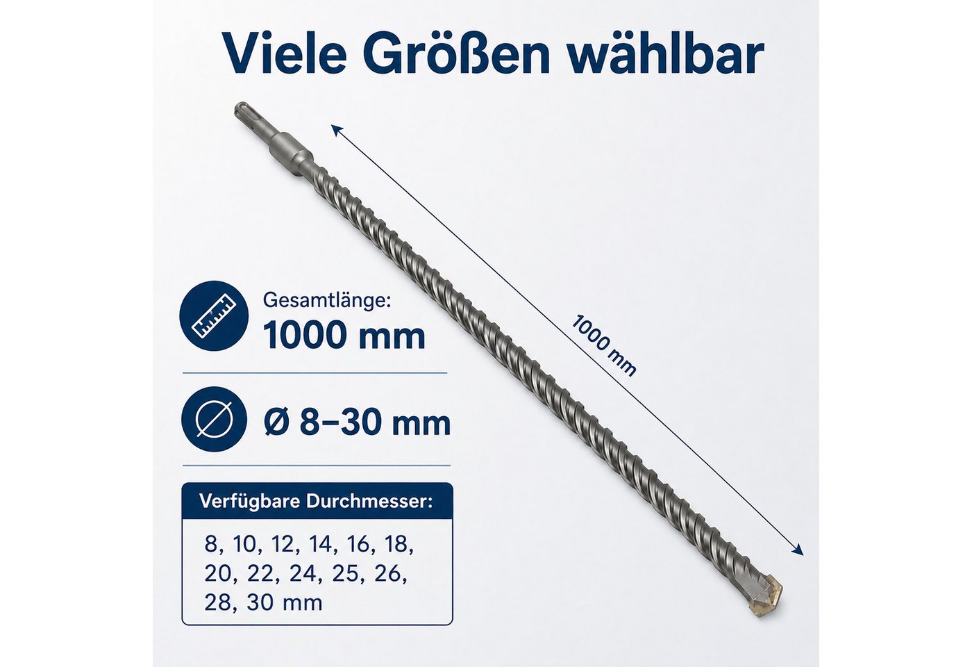 ECI Tools Steinbohrer SDS-Plus Bohrer 1000 mm lang Ø 8–30 mm Bild 2