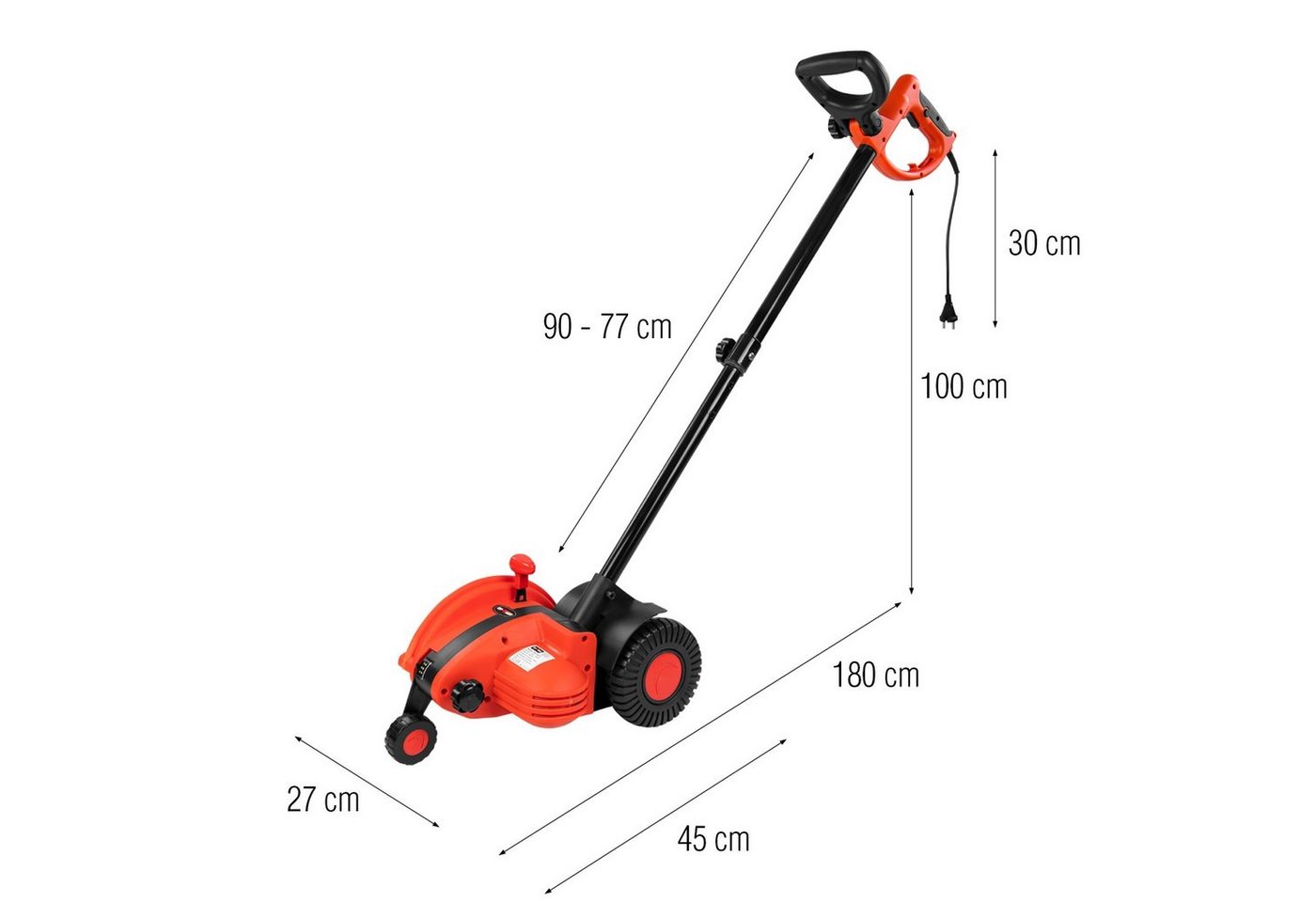 Grafner Elektro-Rasentrimmer 2in1 Rasenkantenschneider und Fugenbürste RK10874, 19 cm Arbeitsbreite Messer, Teleskopstange 3-fach einstellbare Schnitttiefe Kabelzugentlastung Bild 2