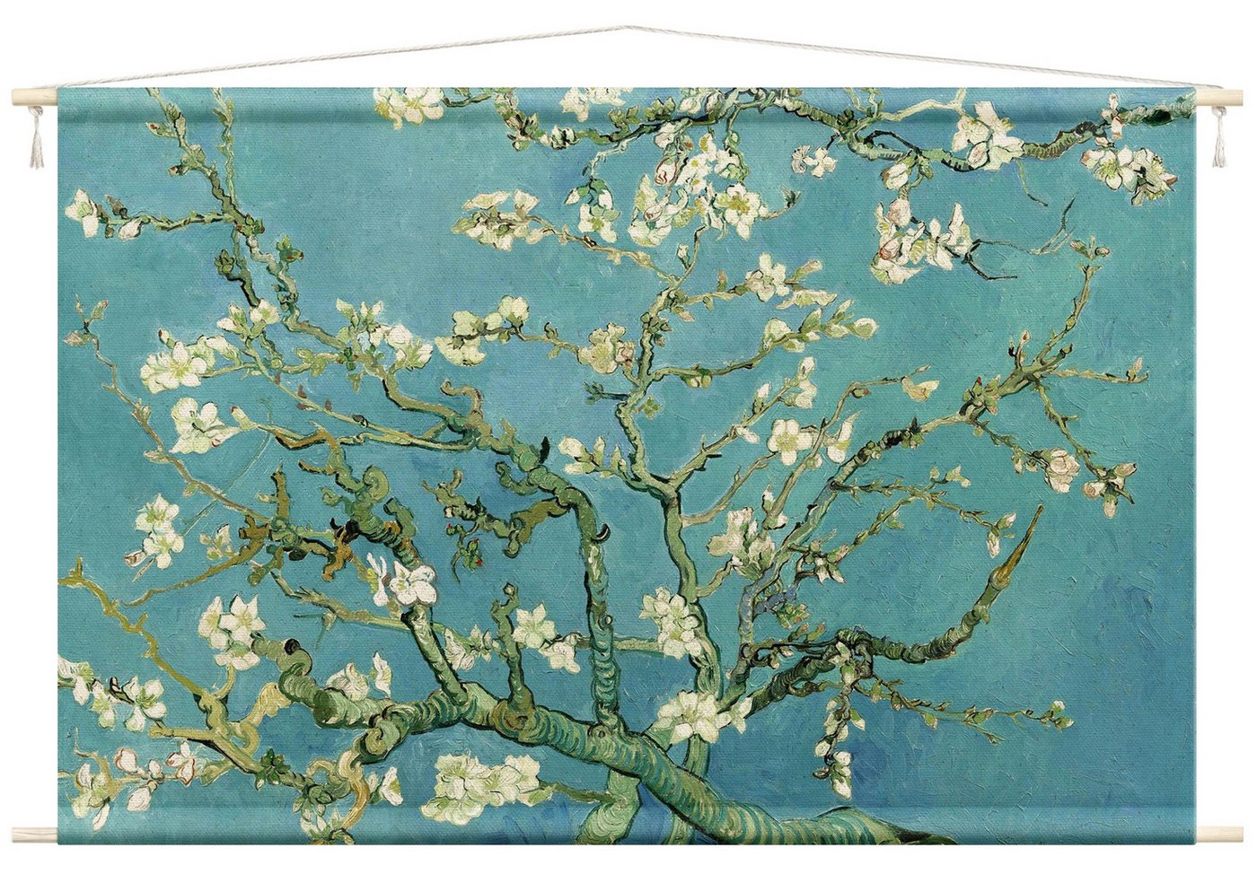 Bilderdepot24 Wandteppich modern Vincent van Gogh Kunst Wald blau, rechteckig, Höhe: 2.6 mm, großes Wandbild aus Natur-Baumwolle Wandbehang Stoffbild Tuch Wollseil Bild 2