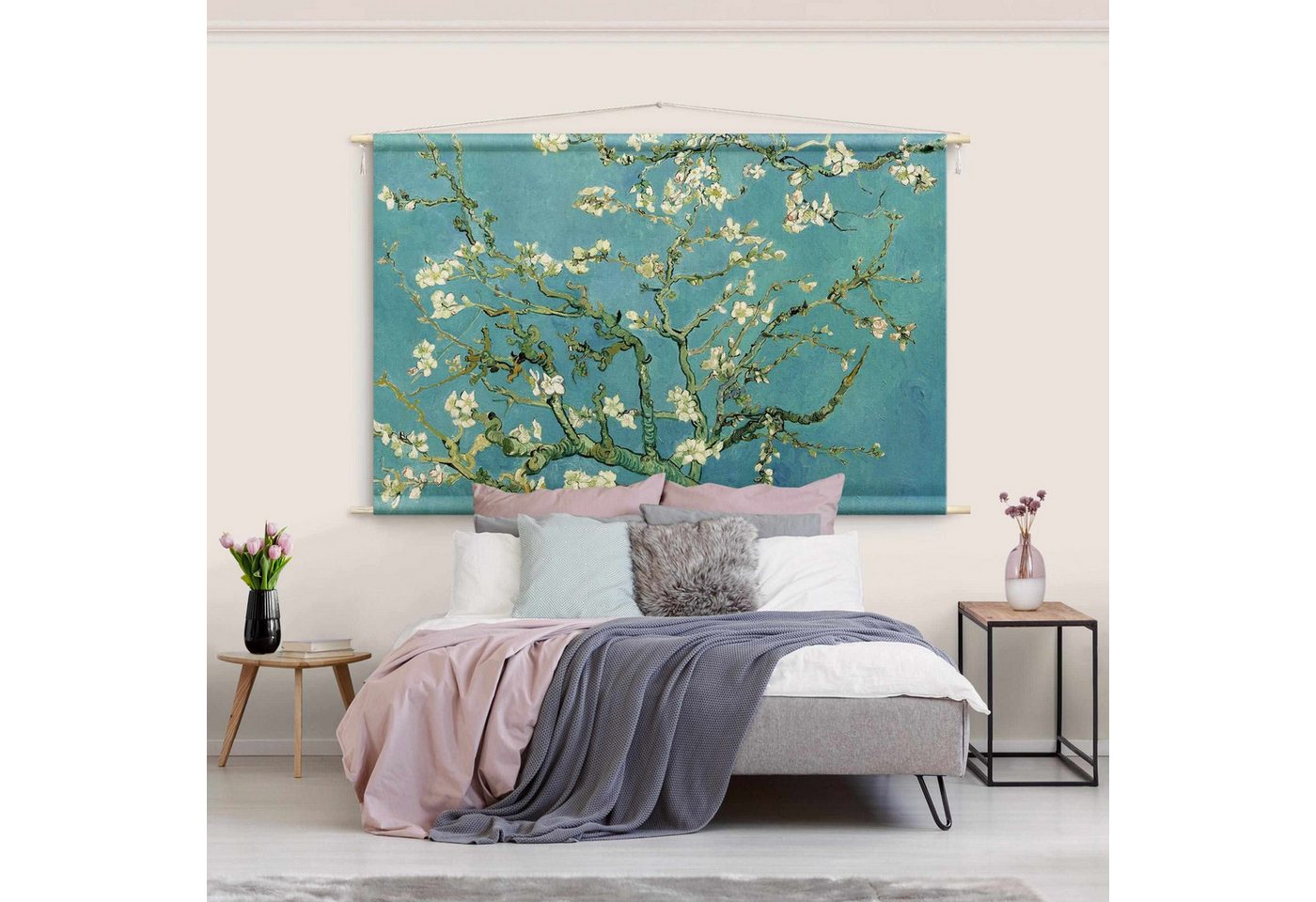 Bilderdepot24 Wandteppich modern Vincent van Gogh Kunst Wald blau, rechteckig, Höhe: 2.6 mm, großes Wandbild aus Natur-Baumwolle Wandbehang Stoffbild Tuch Wollseil Bild 5
