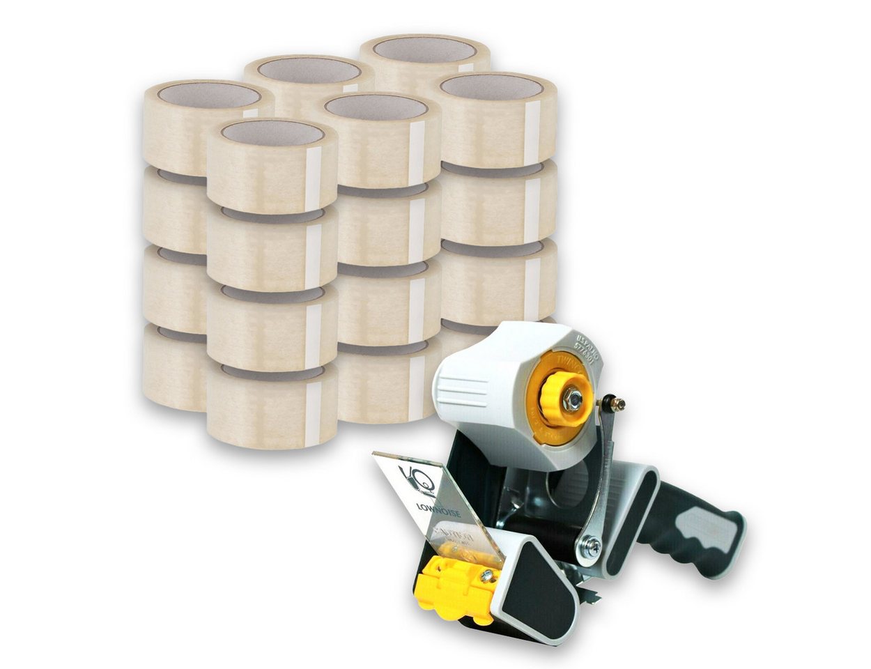 ARLI Klebeband 24x Klebeband Packband PP 48 mm x 66 m mit Handabroller (Klebe-Band 24- St., Handabroller, 1-St., Set) K206B Twincore Abroller mit Bremse Bild 2