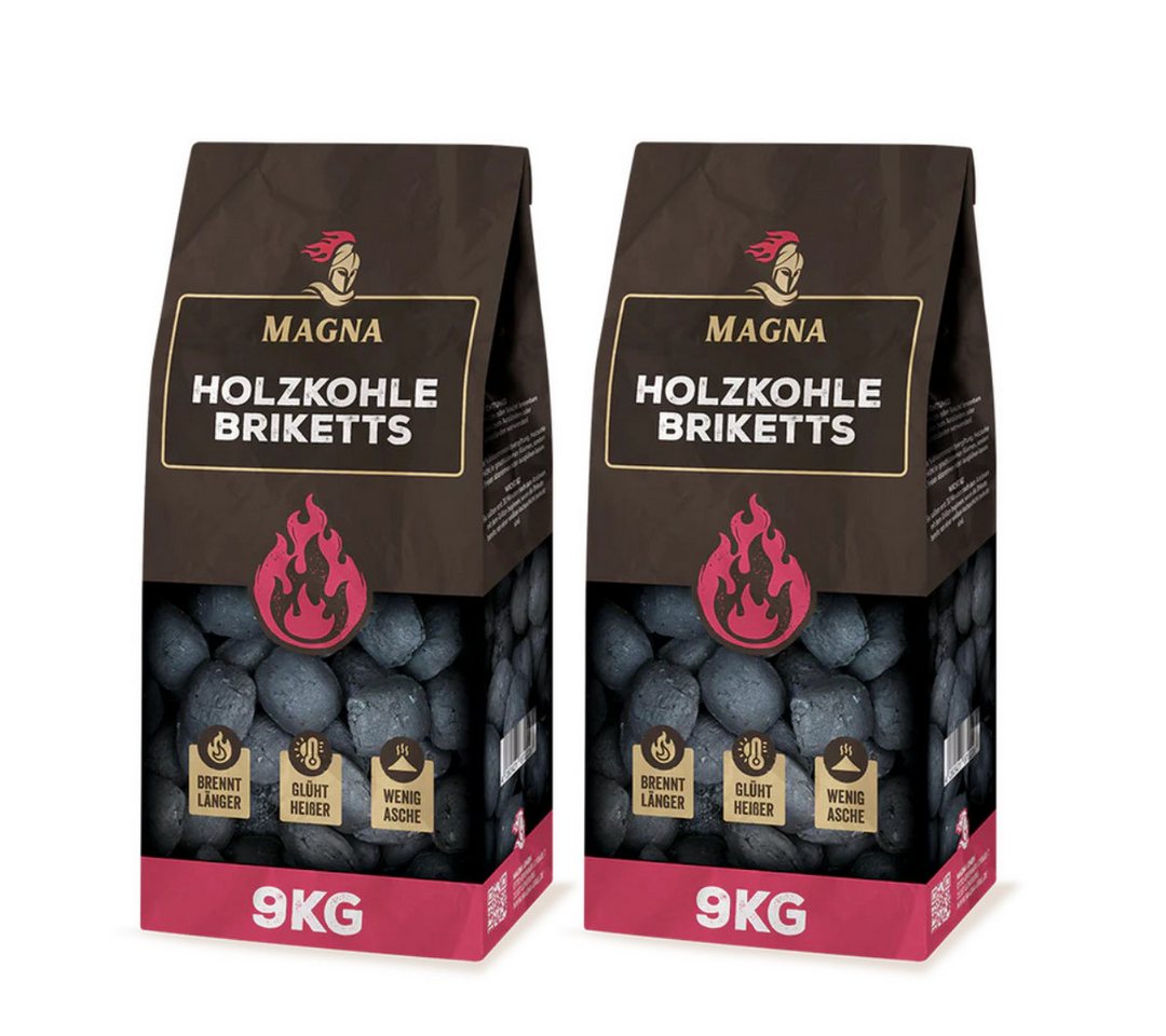Magna Holzbriketts Holzkohlebriketts 18 KG (9KGx2), 18 kg