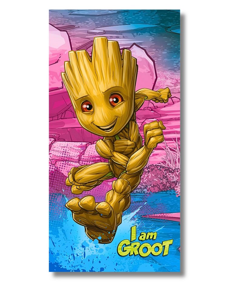 MARVEL Badetuch Groot - Guardians of the Galaxy, Baumwolle, Jungen Strandtuch 70 x 140 cm