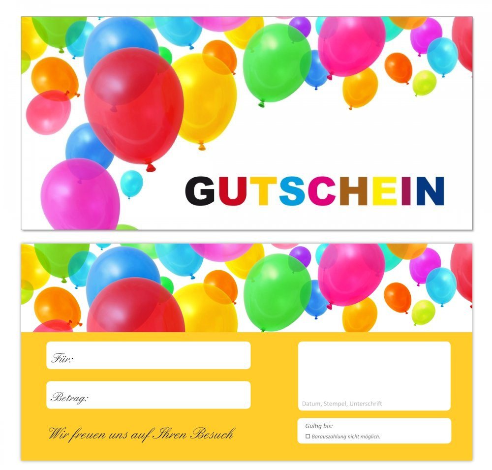 LYSCO Geschenkkarte Geschenkgutschein Premium Geburtstag Geschenke (Ballons-671), bunte Luftballons Geschenke