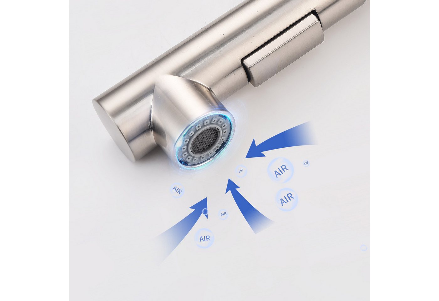 HOMELODY Waschtischarmatur Wasserhahn Ausziehbar Brause Mischbatterie Küche Spültischarmatur ausziehbarer Auslauf,mit 2 Wasserstrahlarten Bild 4