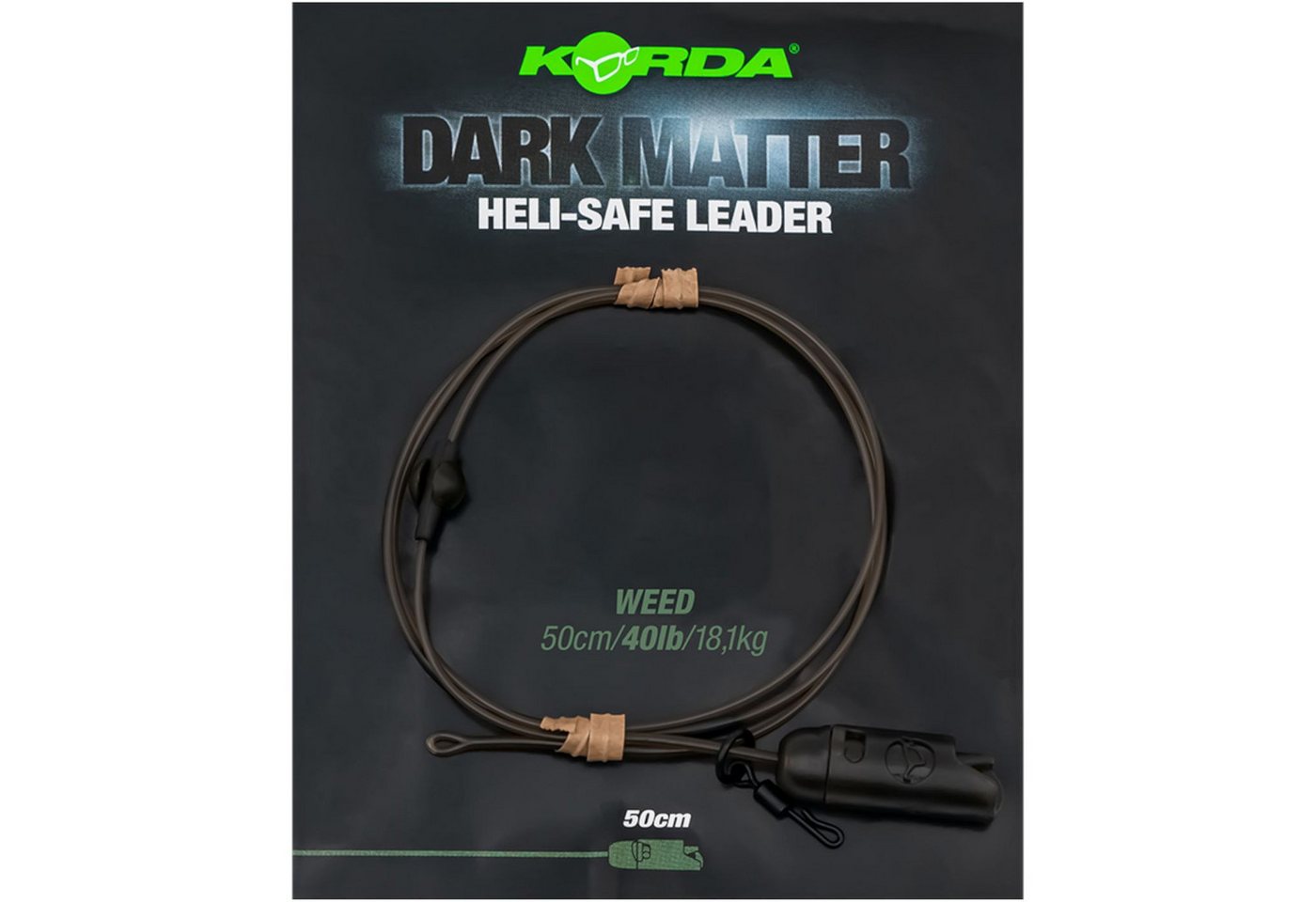 Korda Vorfachschnur Korda Dark Matter Leader Heli Safe 50cm 40lb - Karpfenvorfach, (1-St)