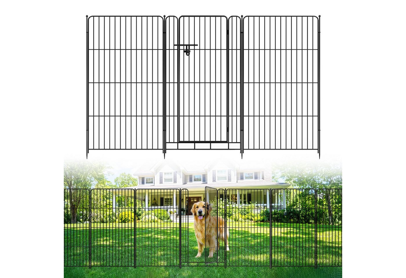 GarveeMore Zaunpfosten Gartenzaun für den Außenbereich, Tierbarriere, Rostfreies Metall