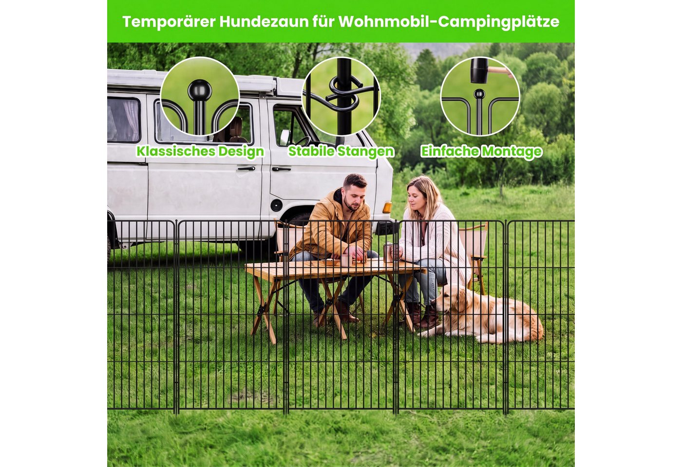 GarveeMore Zaunpfosten Gartenzaun für den Außenbereich, Tierbarriere, Rostfreies Metall Bild 4