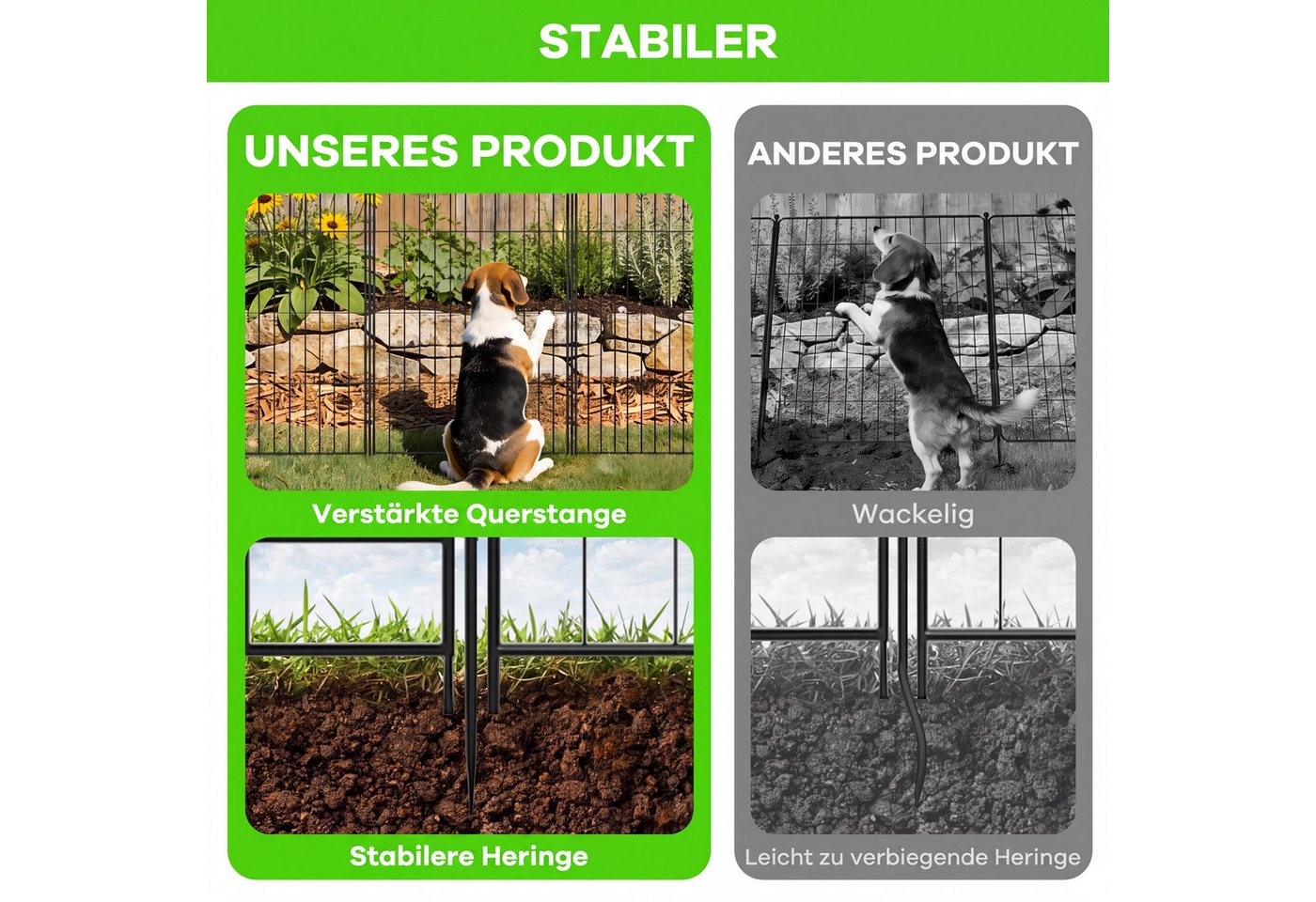 GarveeMore Zaunpfosten Gartenzaun für den Außenbereich, Tierbarriere, Rostfreies Metall Bild 5