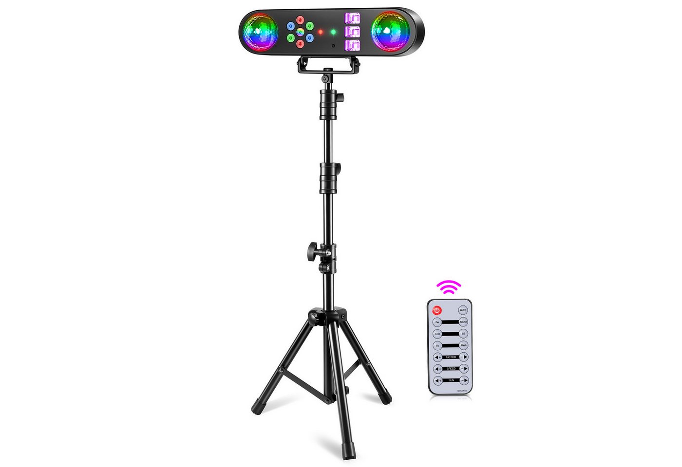 ZonQoonz Discolicht 30W 5-in-1-Mini-DJ-Scheinwerfer-Set – mit Stativ und Fernbedienung Bild 4