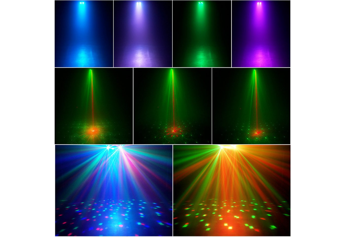 ZonQoonz Discolicht 30W 5-in-1-Mini-DJ-Scheinwerfer-Set – mit Stativ und Fernbedienung Bild 5