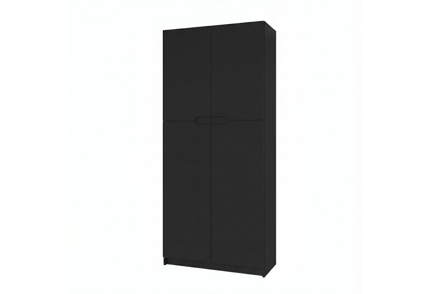 Vladon Aktenschrank Logan (Aktenschrank, mit 5 Fächern und 4 Türen) Schwarz matt/Schwarz matt (82 x 184 x 37 cm) Bild 4
